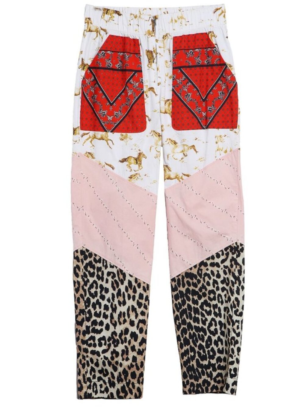 GANNI - Patchwork color block pants